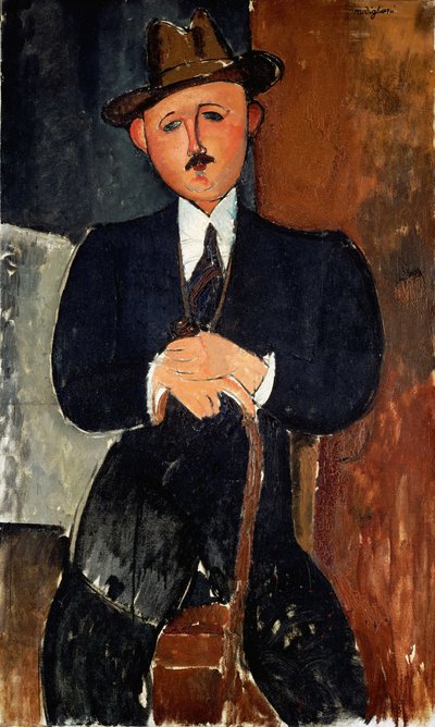 着席男 作： Amedeo Modigliani