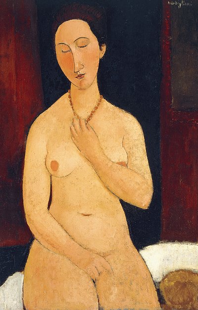 ネックレス付きヌード、1917年 作： Amedeo Modigliani