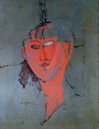 赤い頭 作： Amedeo Modigliani