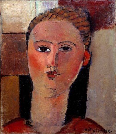 アメデオ・モディリアーニ（1884-1920）の「赤毛の少女」の絵 1915 Sun.0.40 x 0.36 m パリ、オランジュリー美術館 作： Amedeo Modigliani