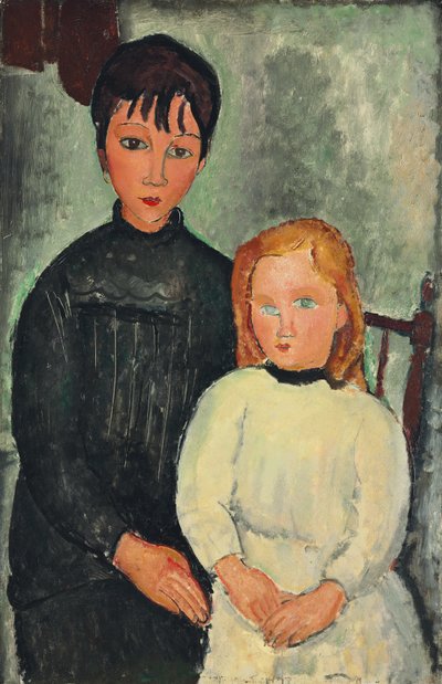 二人の女の子;二人の女の子、1918 作： Amedeo Modigliani
