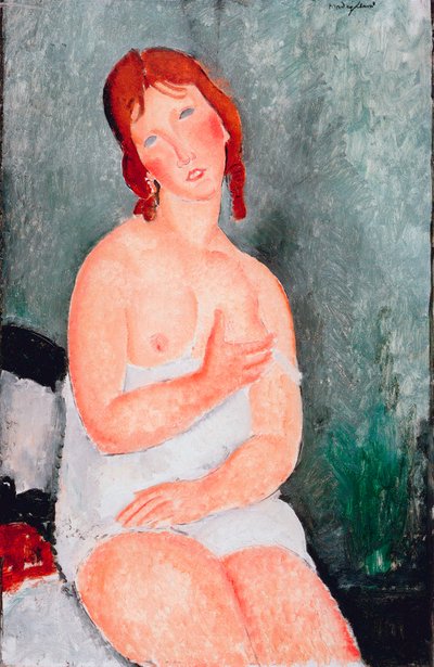 シャツを着た若い女性、1818年 作： Amedeo Modigliani