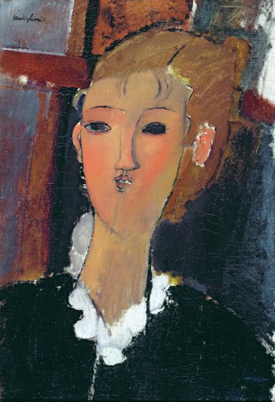 小さなラフの中の若い女性 作： Amedeo Modigliani