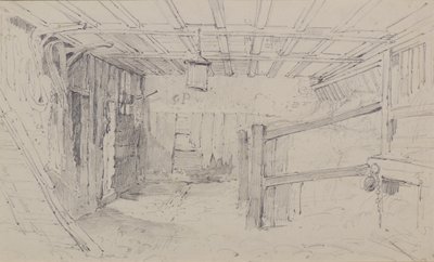 厩舎の中 1810年頃（鉛筆 作： Amelia Long
