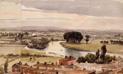 パノラマランドスケープビュー、c.1804（水彩） 作： Amelia Long