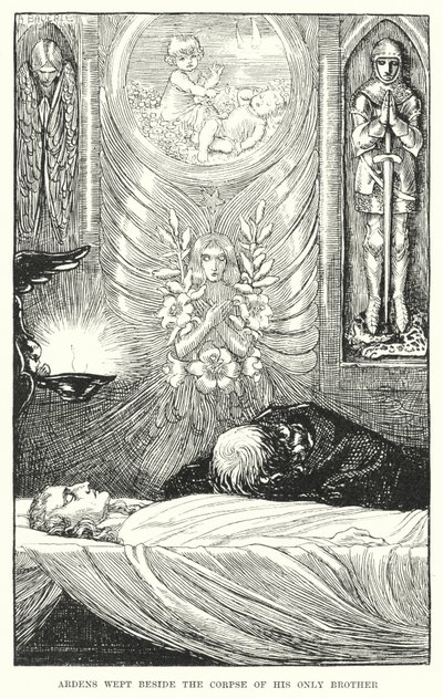 弟の遺体のそばで泣いていたアーデンス（彫刻 作： Amelia M. (attr.to) Bowerley or Bauerle
