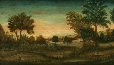 建物のある風景 作： American 18th Century
