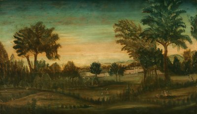 建物のある風景 作： American 18th Century
