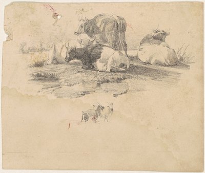 牛の群れ 作： American 19th Century