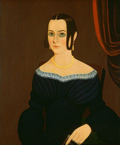 眼鏡をかけた女性 作： American 19th Century