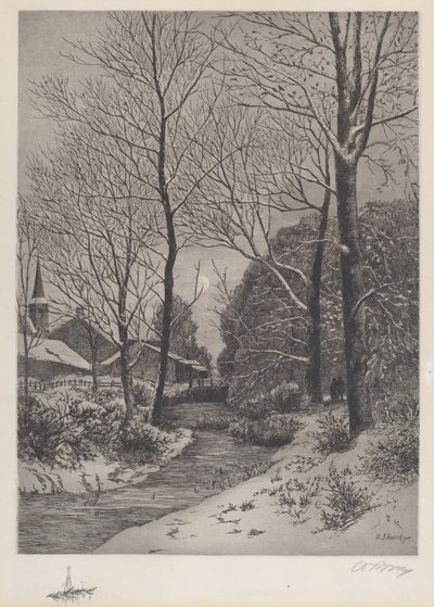 冬の月夜散歩 作： American 19th Century