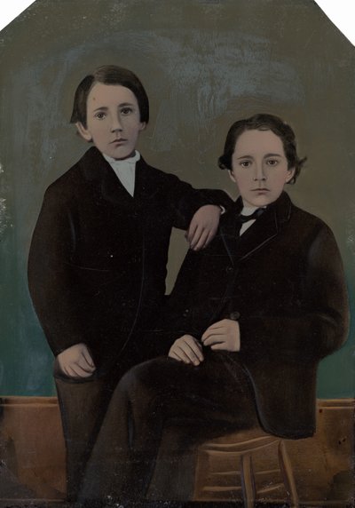 二人の少年の肖像 作： American 19th Century