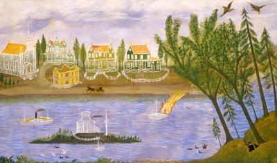 川沿いの村 作： American 19th Century