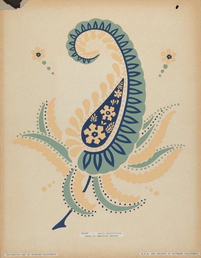 ポートフォリオ「Decorative Art of Spanish California」より 初期のカリフォルニアスカート 作： American 20th Century