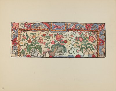 プレート 23: バックスキンの絵画: ポートフォリオ「ニューメキシコのスペイン植民地時代のデザイン」より 作： American 20th Century