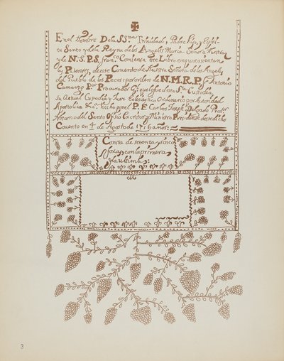 プレート 3: Pecos Book of Visitations: Portfolio "Spanish Colonial Designs of New Mexico" より 作： American 20th Century