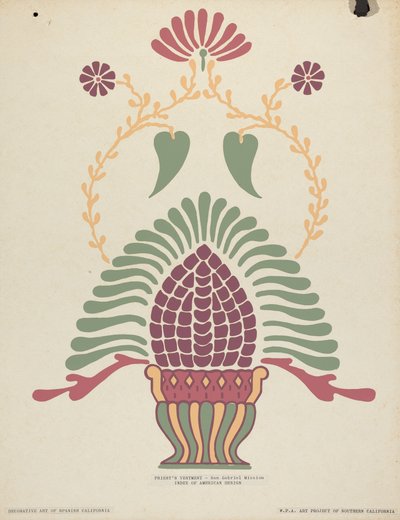 ポートフォリオ「Decorative Art of Spanish California」からの San Gabriel Mission Priest
