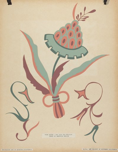 ポートフォリオ「Decorative Art of Spanish California」よりサンルイス・レイ側祭壇 作： American 20th Century