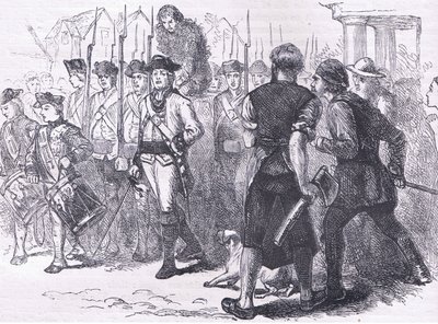 1900年頃にCassell, Petter & Galpin社から出版された『Cassells History of the United States』に掲載されたイラスト（リトグラフ）。 作： American English school