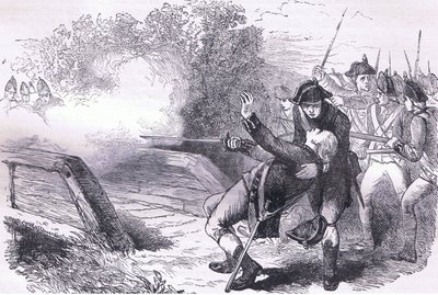 アイザック・デイビスの死、1900年頃にCassell, Petter & Galpin社から出版された『Cassells History of the United States』の挿絵（リトグラフ版 作： American English school