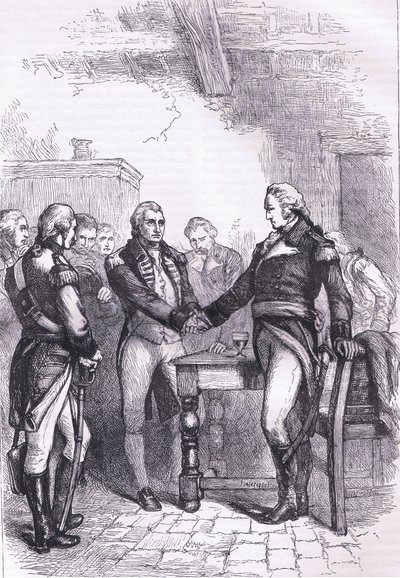1900年頃、Cassell, Petter & Galpin社から出版されたCassells History of the United Statesに掲載されたワシントンのイラスト。 作： American English school