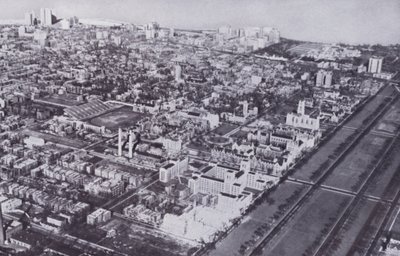 シカゴシカゴ大学、空中から（モノクロ写真 作： American Photographer (after)