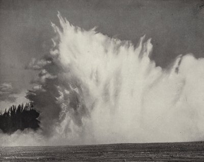 ワイオミング州、イエローストーン・バレーのエクセルシオール・ガイザー（モノクロ写真 作： American Photographer (after)