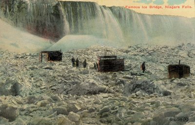 アメリカ・ニューヨーク州ナイアガラの滝の有名な氷の橋（カラー写真 作： American Photographer (after)