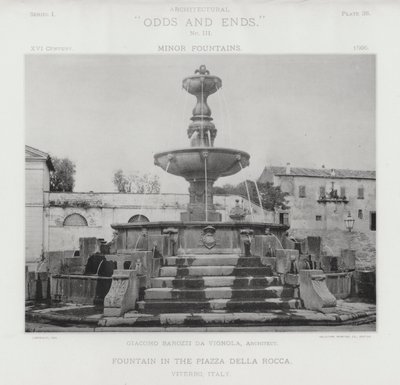 イタリア・ヴィテルボ市 デラロッカ広場の噴水（モノクロ写真 作： American Photographer (after)