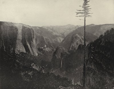 カリフォルニア州ヨセミテ渓谷の全景（モノクロ写真 作： American Photographer (after)