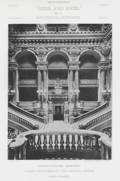 フランス・パリ、ヌーベル・オペラ座の大階段（モノクロ写真 作： American Photographer (after)