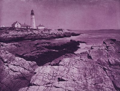 メイン州ポートランドの港にあるライトハウス（モノクロ写真 作： American Photographer (after)