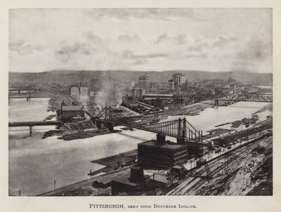 ピッツバーグDuquesne Inclineから見たPittsburgh（モノクロ写真 作： American Photographer (after)