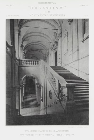 イタリア・ミラノのブレラ美術館の階段（モノクロ写真 作： American Photographer (after)