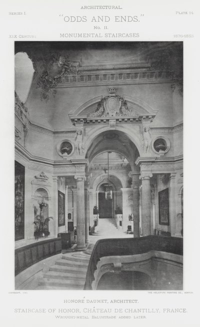 フランス・シャンティイ城「名誉の階段」（モノクロ写真 作： American Photographer (after)
