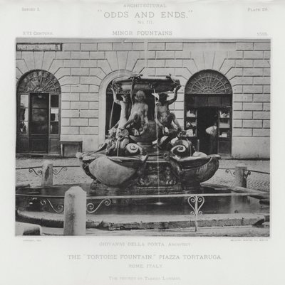 イタリア・ローマ トルタルーガ広場「亀の噴水」（モノクロ写真 作： American Photographer (after)