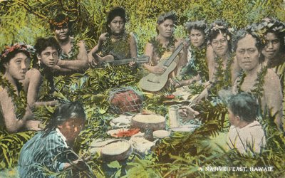 ハワイの郷土料理（カラー写真） 作： アメリカの写真家