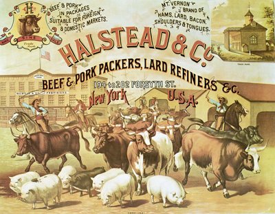 Beef & Pork Packers, c.1880（カラーリトグラフ 作： American Photographer