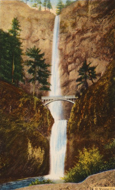 マルトノマ・フォールズのベンソン橋（カラー写真） 作： American Photographer