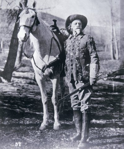 晩年のバッファロー・ビル・コーディ（1846-1917）（モノクロ写真 作： American Photographer