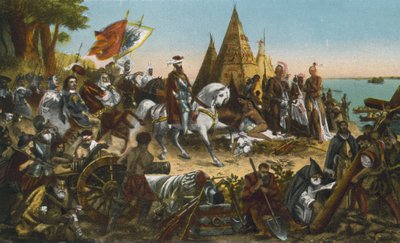 1541年5月、デ・ソトによるミシシッピ川発見（カラー写真） 作： アメリカの写真家