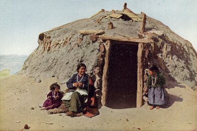 ガナドのエル、インドの建物、アルバカーキ、ナバホ族の間で最も有名な織工（色付きの写真） 作： American Photographer
