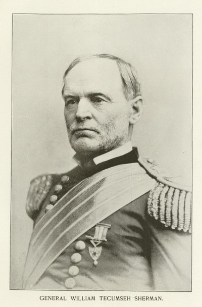 ウィリアム・ティカムサ・シャーマン将軍（白黒写真） 作： American Photographer