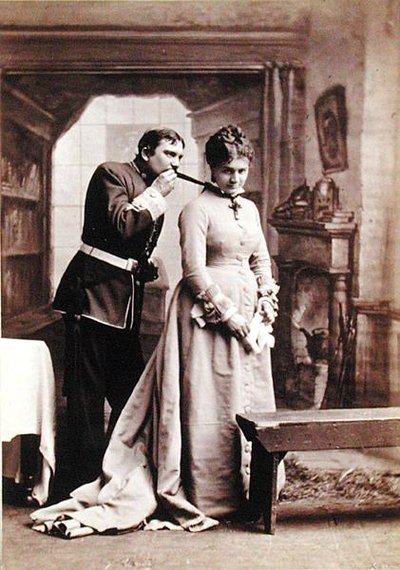 H.J.モンタギューとエイダ・ディアス、「The Shaughraun」の一場面、1874年頃（モノクロ写真） 作： American Photographer
