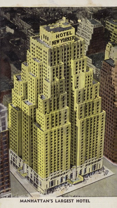 マンハッタン最大のホテル、ホテル・ニューヨーカー（アメリカ、ニューヨーク）（カラー写真 作： アメリカの写真家
