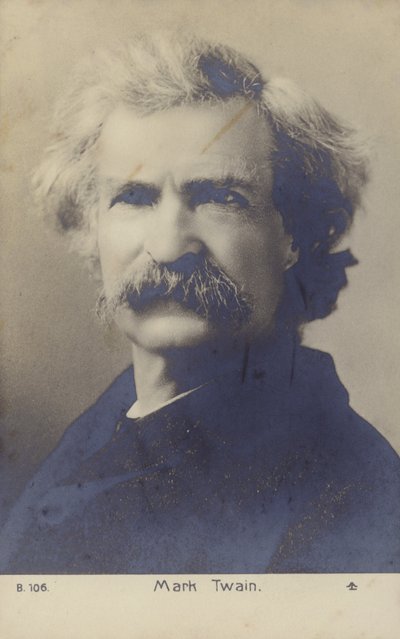 マーク・トウェイン（1835～1910）、アメリカの作家（モノクロ写真） 作： アメリカの写真家
