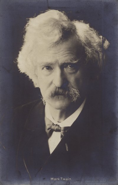 マーク・トウェイン（1835～1910）、アメリカの作家（モノクロ写真） 作： アメリカの写真家
