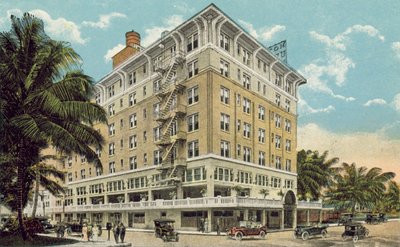 1925年頃、フロリダ州マイアミ：アーミー・ホテル（カラー写真） 作： アメリカの写真家