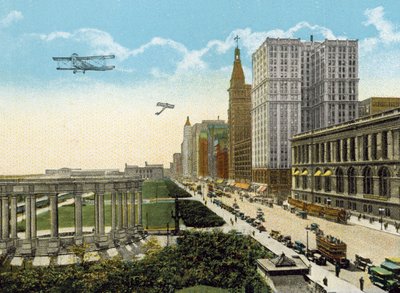 ミシガン大通りとグラントパーク、南を見る（カラー写真） 作： American Photographer