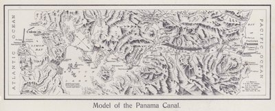 パナマ運河の模型（モノクロ写真） 作： アメリカの写真家